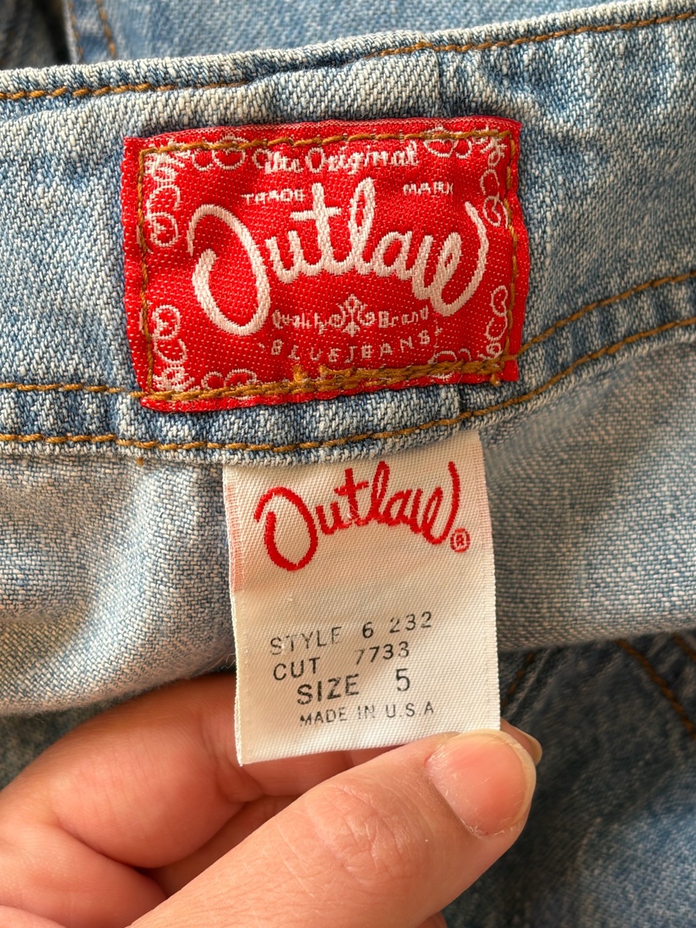 Vintage 90s Outlaw Made in USA Denim Button Front Mini Dress - Picture 7 of 8